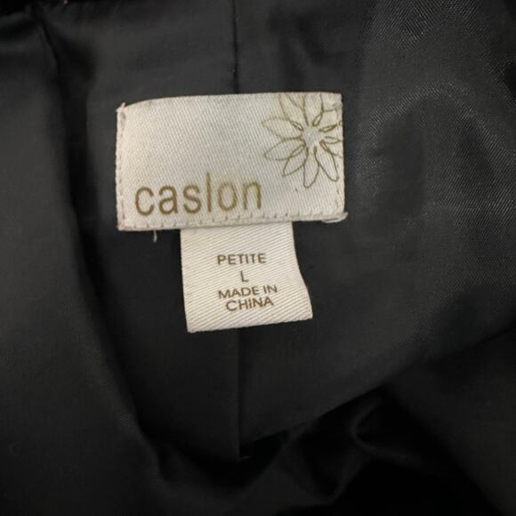 Caslon Blazer WMNS Two-Button Petite L Black/Pink/Yellow Striped Retro Coat Y2K - Picture 5 of 7